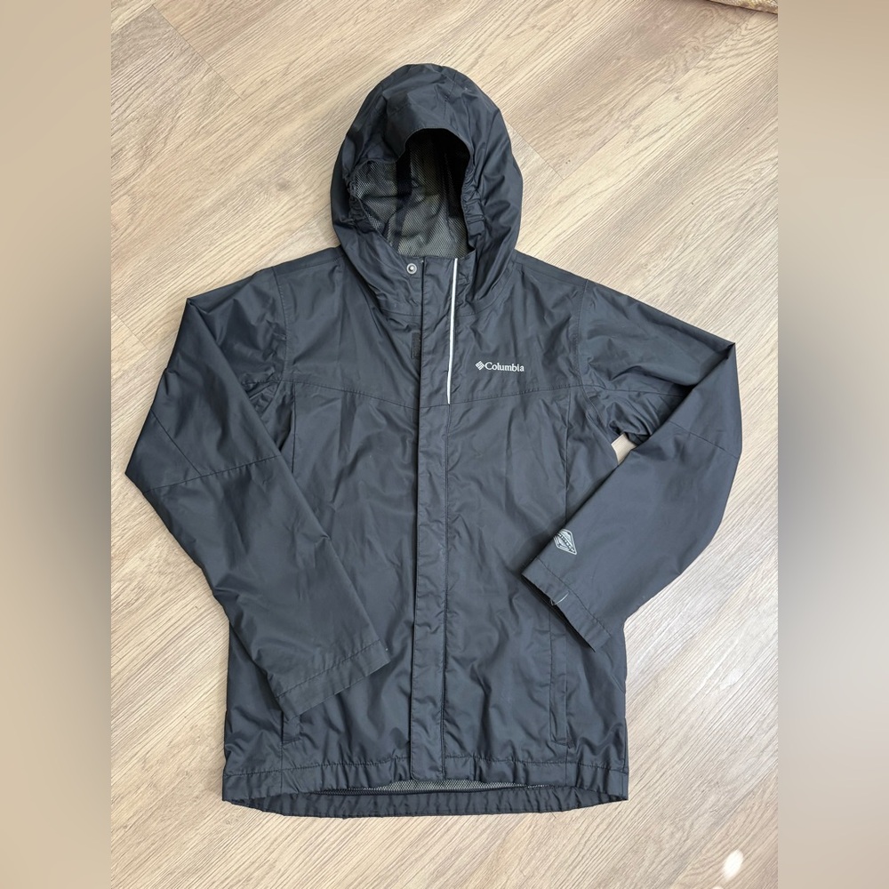Columbia Women’s Black Waterproof Rain Jacket Hooded Windbreaker Sz Large